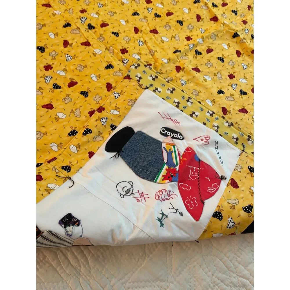 Sun Bonnet Sue Seasonal Month Calendar Nursery Wall Quilt Handmade Embroidery